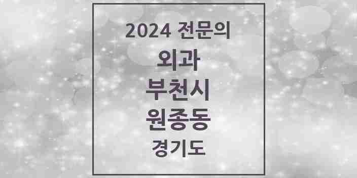 2024 원종동 외과 전문의 의원·병원 모음 | 경기도 부천시 리스트