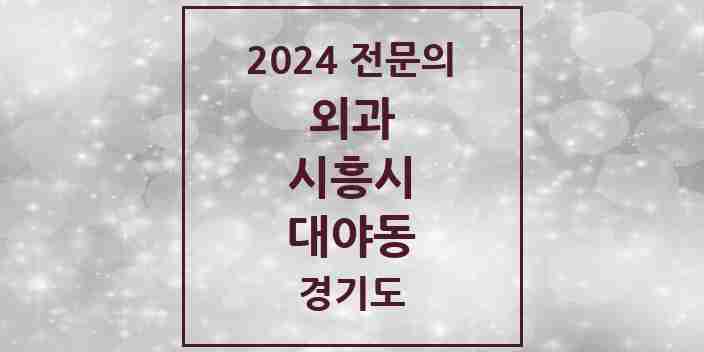 2024 대야동 외과 전문의 의원·병원 모음 | 경기도 시흥시 리스트