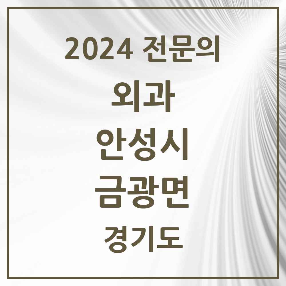 2024 금광면 외과 전문의 의원·병원 모음 1곳 | 경기도 안성시 추천 리스트