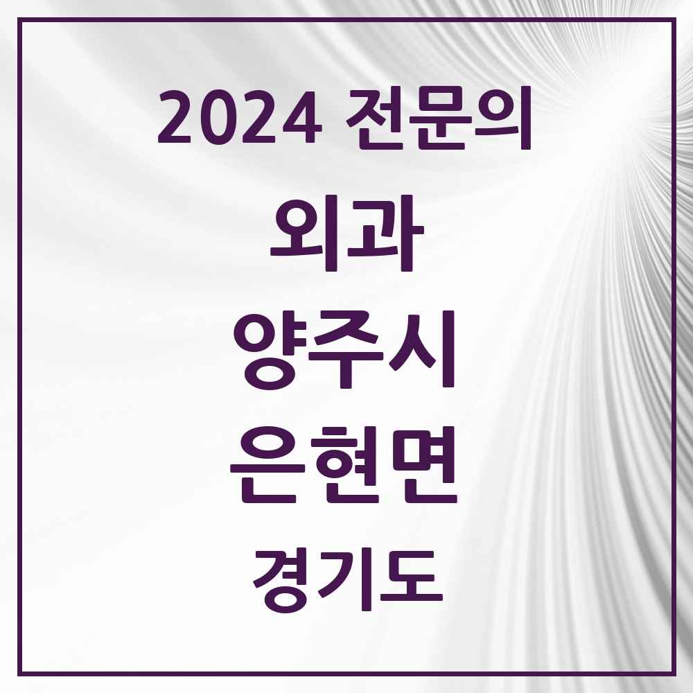 2024 은현면 외과 전문의 의원·병원 모음 1곳 | 경기도 양주시 추천 리스트