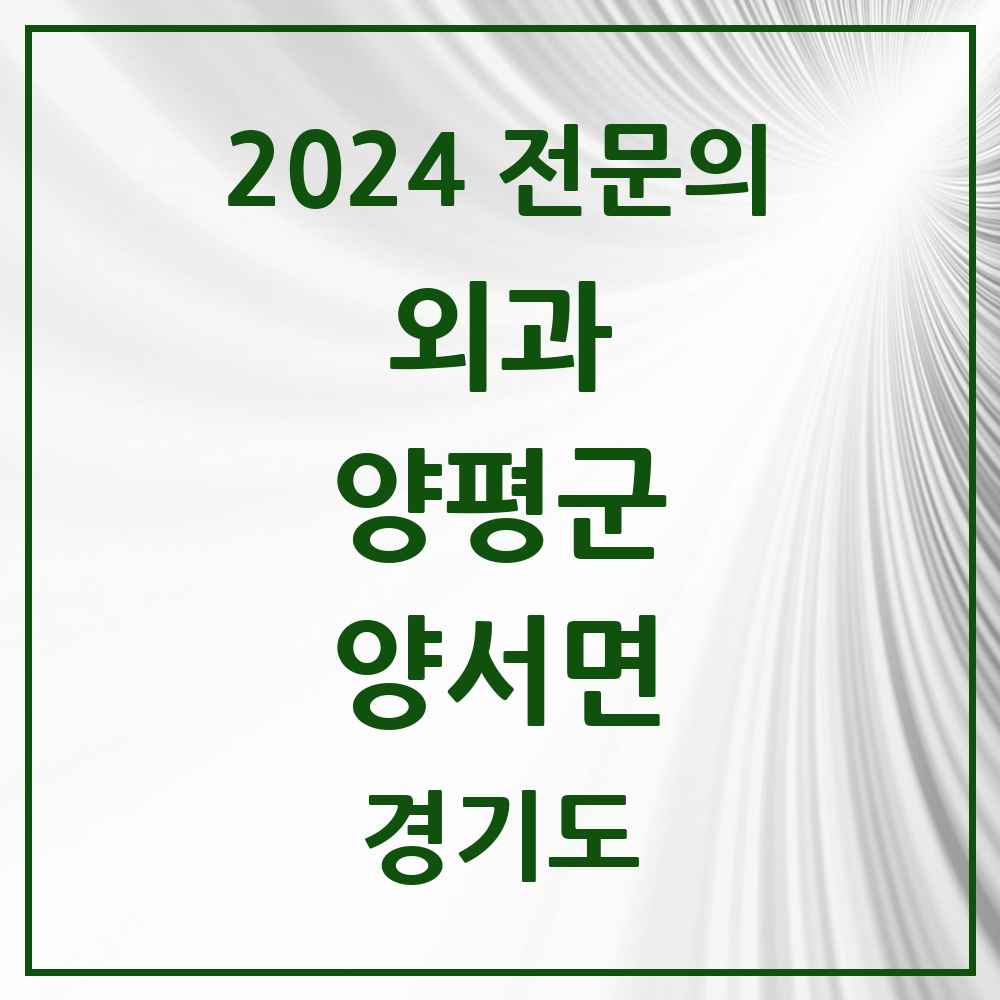 2024 양서면 외과 전문의 의원·병원 모음 2곳 | 경기도 양평군 추천 리스트