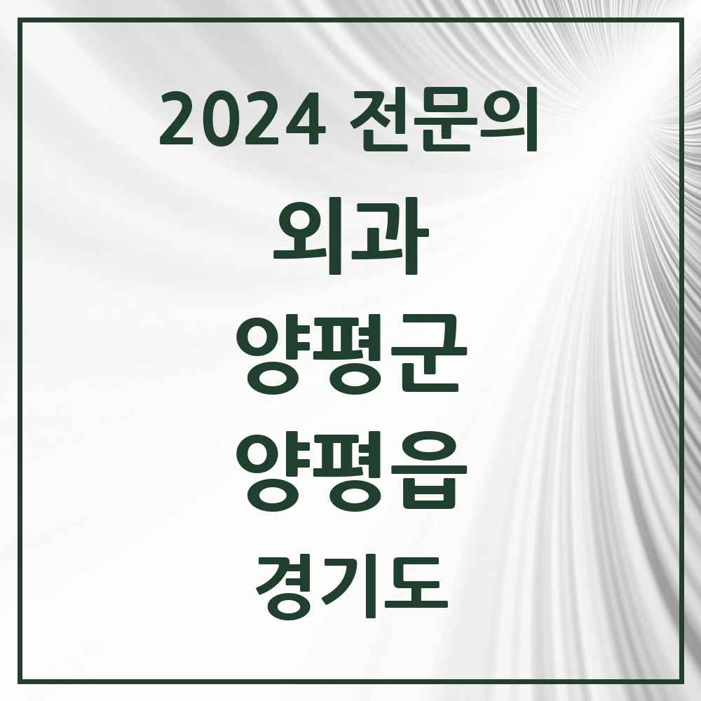 2024 양평읍 외과 전문의 의원·병원 모음 3곳 | 경기도 양평군 추천 리스트