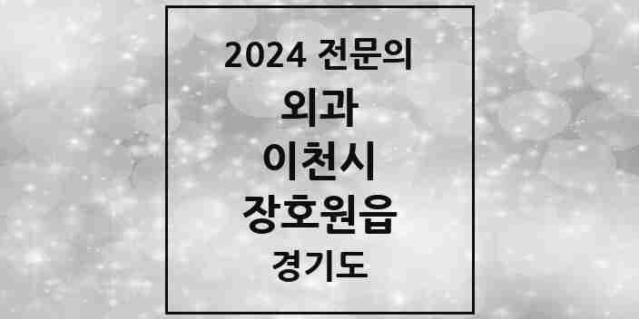 2024 장호원읍 외과 전문의 의원·병원 모음 | 경기도 이천시 리스트