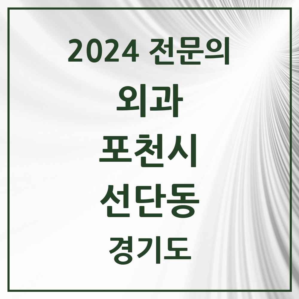 2024 선단동 외과 전문의 의원·병원 모음 1곳 | 경기도 포천시 추천 리스트