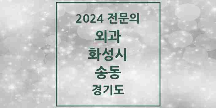 2024 송동 외과 전문의 의원·병원 모음 | 경기도 화성시 리스트