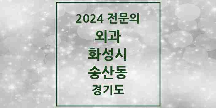 2024 송산동 외과 전문의 의원·병원 모음 | 경기도 화성시 리스트