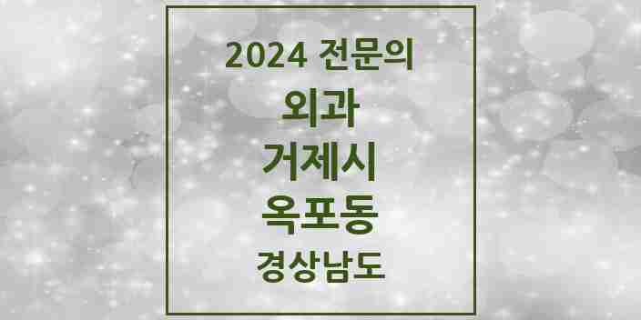 2024 옥포동 외과 전문의 의원·병원 모음 1곳 | 경상남도 거제시 추천 리스트