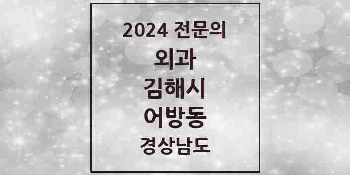 2024 어방동 외과 전문의 의원·병원 모음 1곳 | 경상남도 김해시 추천 리스트