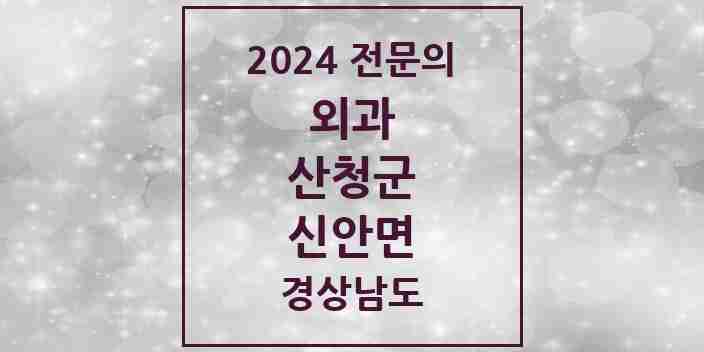 2024 신안면 외과 전문의 의원·병원 모음 1곳 | 경상남도 산청군 추천 리스트