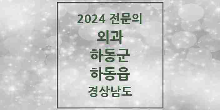 2024 하동읍 외과 전문의 의원·병원 모음 1곳 | 경상남도 하동군 추천 리스트