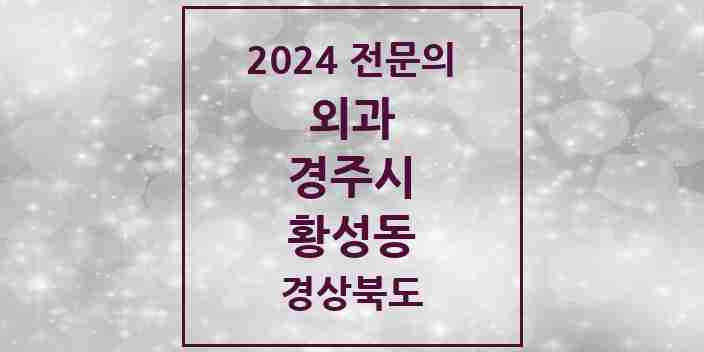 2024 황성동 외과 전문의 의원·병원 모음 1곳 | 경상북도 경주시 추천 리스트