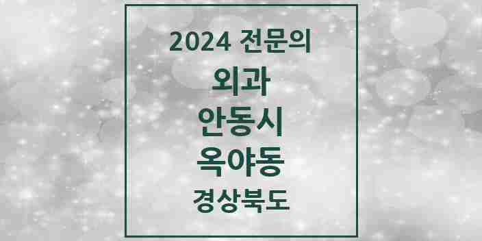 2024 옥야동 외과 전문의 의원·병원 모음 1곳 | 경상북도 안동시 추천 리스트