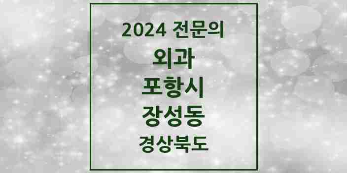 2024 장성동 외과 전문의 의원·병원 모음 8곳 | 경상북도 포항시 추천 리스트