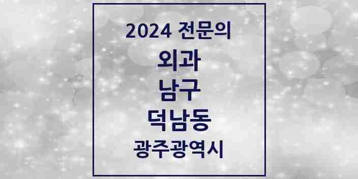 2024 덕남동 외과 전문의 의원·병원 모음 1곳 | 광주광역시 남구 추천 리스트