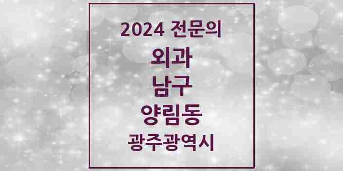 2024 양림동 외과 전문의 의원·병원 모음 3곳 | 광주광역시 남구 추천 리스트