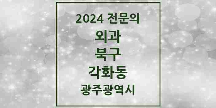 2024 각화동 외과 전문의 의원·병원 모음 2곳 | 광주광역시 북구 추천 리스트