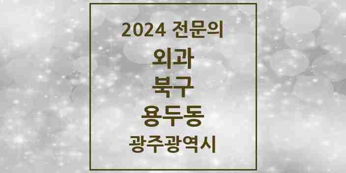 2024 용두동 외과 전문의 의원·병원 모음 2곳 | 광주광역시 북구 추천 리스트