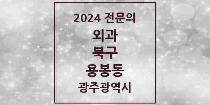 2024 용봉동 외과 전문의 의원·병원 모음 1곳 | 광주광역시 북구 추천 리스트