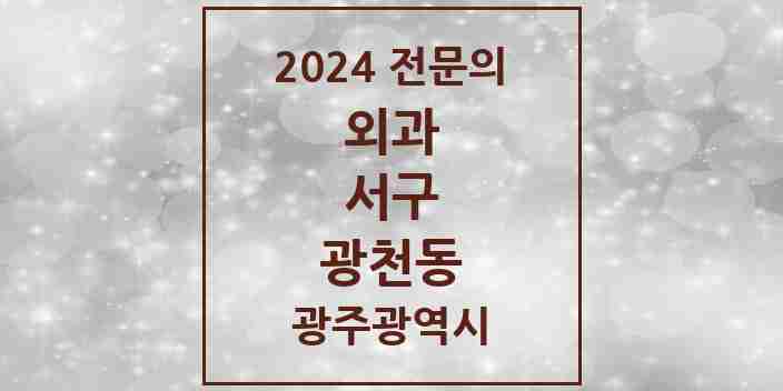 2024 광천동 외과 전문의 의원·병원 모음 2곳 | 광주광역시 서구 추천 리스트