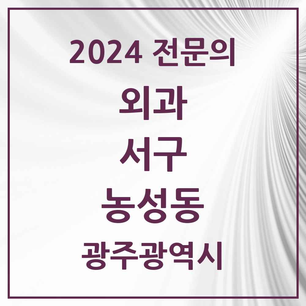 2024 농성동 외과 전문의 의원·병원 모음 5곳 | 광주광역시 서구 추천 리스트