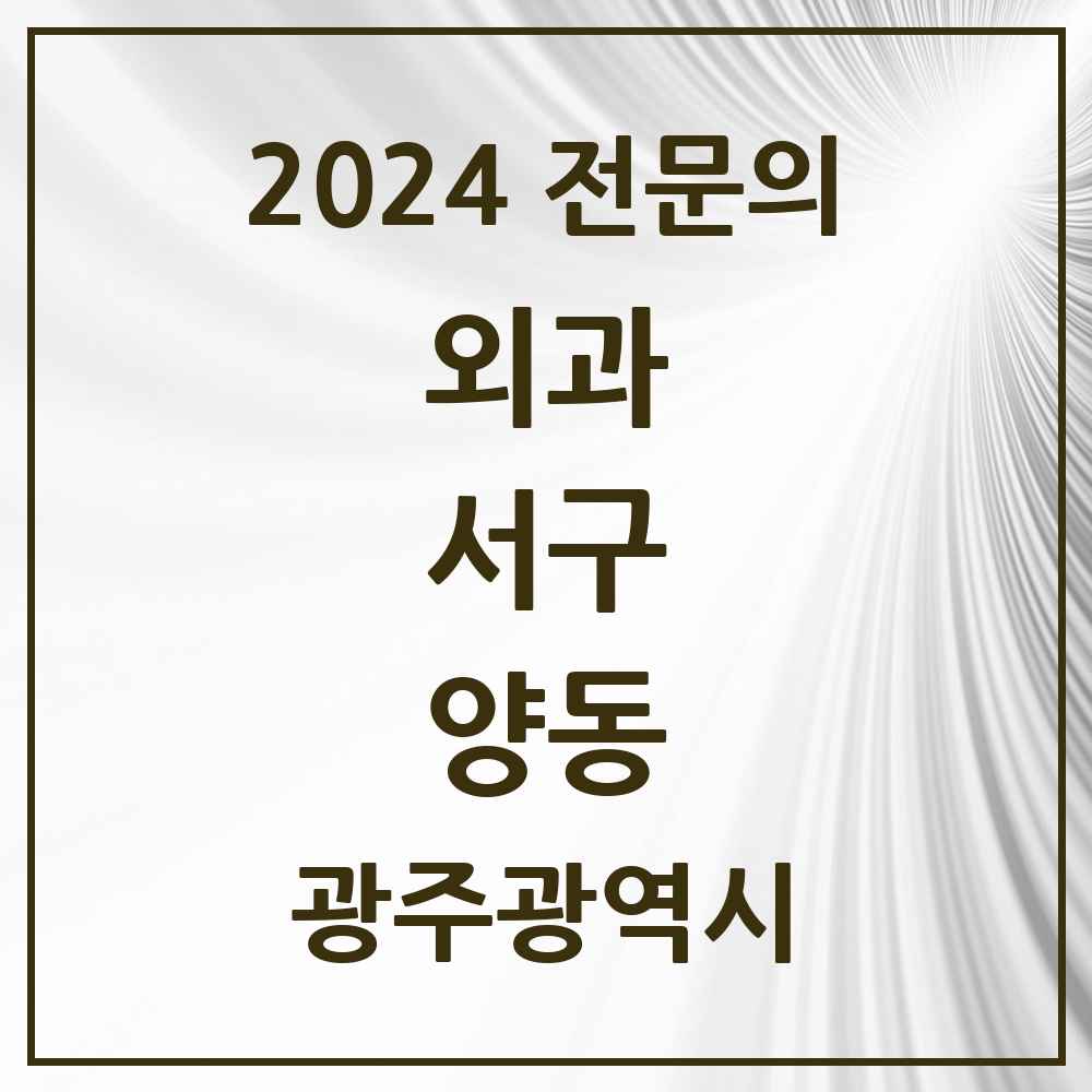 2024 양동 외과 전문의 의원·병원 모음 2곳 | 광주광역시 서구 추천 리스트