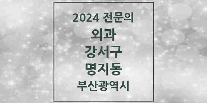 2024 명지동 외과 전문의 의원·병원 모음 3곳 | 부산광역시 강서구 추천 리스트