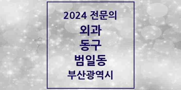 2024 범일동 외과 전문의 의원·병원 모음 2곳 | 부산광역시 동구 추천 리스트