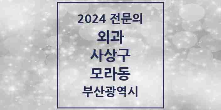 2024 모라동 외과 전문의 의원·병원 모음 3곳 | 부산광역시 사상구 추천 리스트