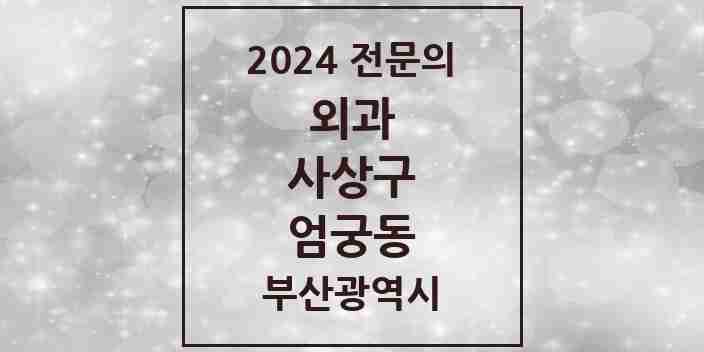 2024 엄궁동 외과 전문의 의원·병원 모음 2곳 | 부산광역시 사상구 추천 리스트