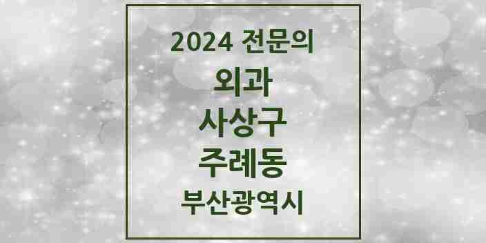 2024 주례동 외과 전문의 의원·병원 모음 4곳 | 부산광역시 사상구 추천 리스트