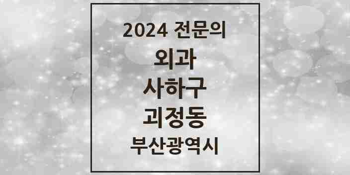 2024 괴정동 외과 전문의 의원·병원 모음 5곳 | 부산광역시 사하구 추천 리스트