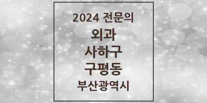 2024 구평동 외과 전문의 의원·병원 모음 2곳 | 부산광역시 사하구 추천 리스트