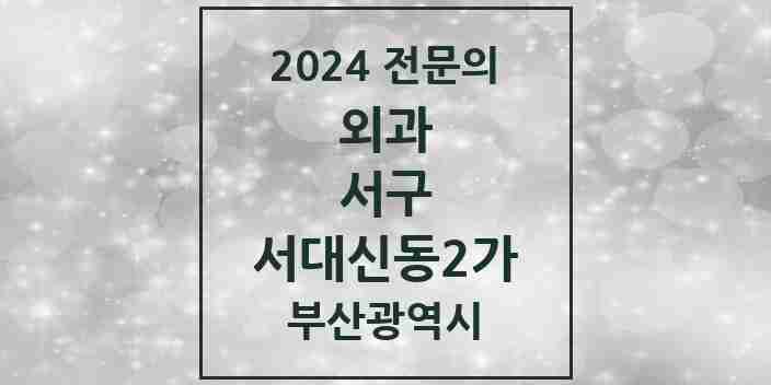 2024 서대신동2가 외과 전문의 의원·병원 모음 1곳 | 부산광역시 서구 추천 리스트