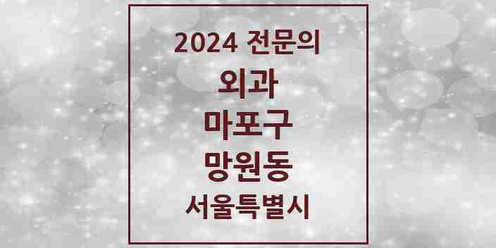 2024 망원동 외과 전문의 의원·병원 모음 5곳 | 서울특별시 마포구 추천 리스트