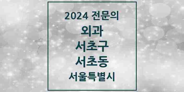 2024 서초동 외과 전문의 의원·병원 모음 | 서울특별시 서초구 리스트