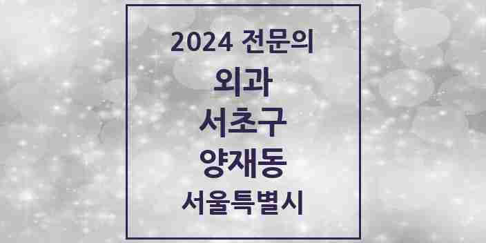 2024 양재동 외과 전문의 의원·병원 모음 | 서울특별시 서초구 리스트