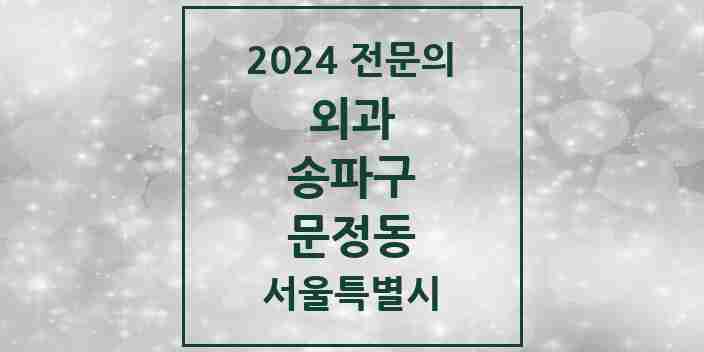 2024 문정동 외과 전문의 의원·병원 모음 | 서울특별시 송파구 리스트