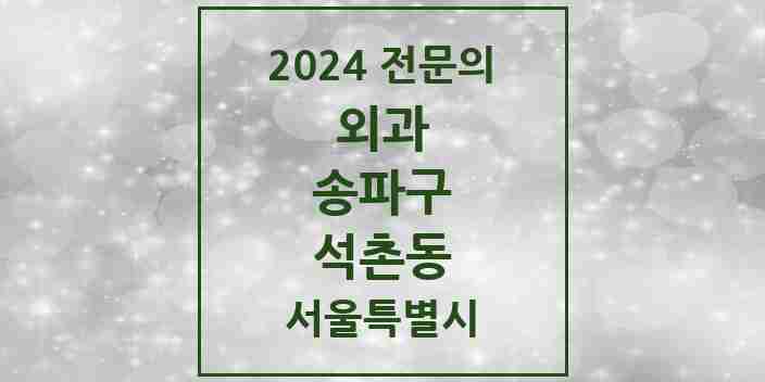 2024 석촌동 외과 전문의 의원·병원 모음 | 서울특별시 송파구 리스트