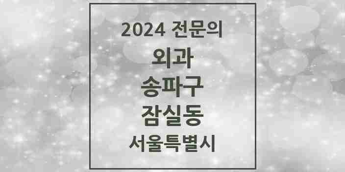 2024 잠실동 외과 전문의 의원·병원 모음 | 서울특별시 송파구 리스트