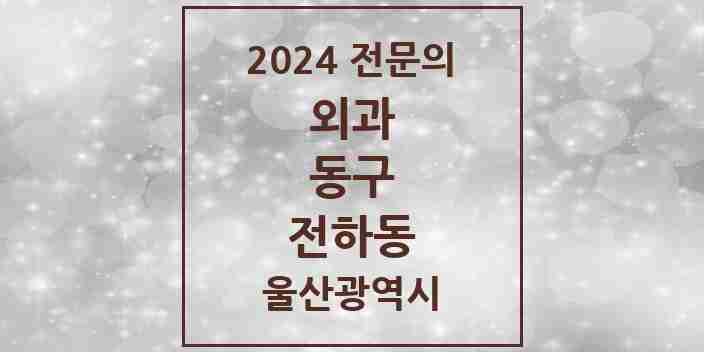 2024 전하동 외과 전문의 의원·병원 모음 2곳 | 울산광역시 동구 추천 리스트