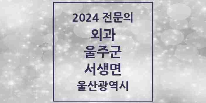 2024 서생면 외과 전문의 의원·병원 모음 | 울산광역시 울주군 리스트