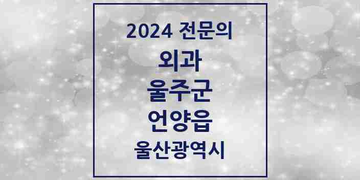 2024 언양읍 외과 전문의 의원·병원 모음 | 울산광역시 울주군 리스트