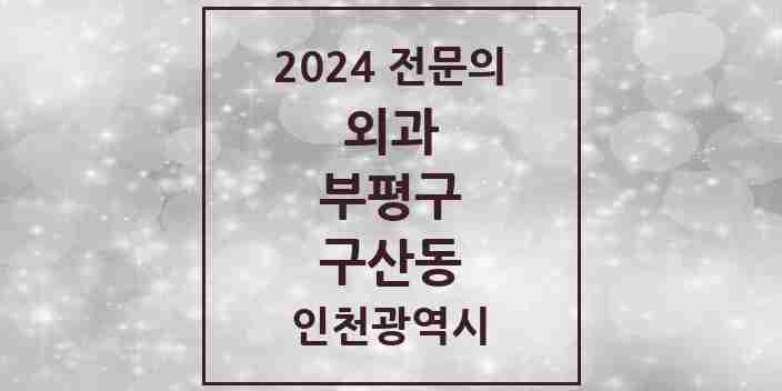 2024 구산동 외과 전문의 의원·병원 모음 1곳 | 인천광역시 부평구 추천 리스트