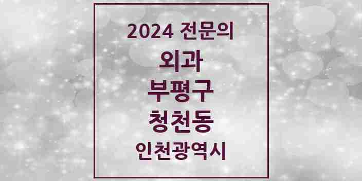 2024 청천동 외과 전문의 의원·병원 모음 1곳 | 인천광역시 부평구 추천 리스트