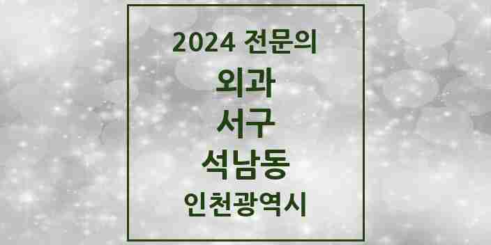 2024 석남동 외과 전문의 의원·병원 모음 | 인천광역시 서구 리스트