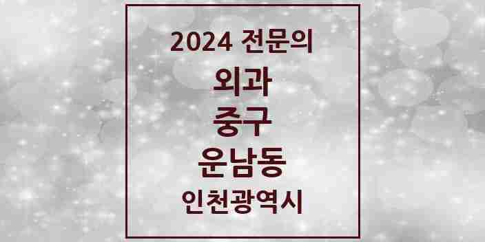 2024 운남동 외과 전문의 의원·병원 모음 | 인천광역시 중구 리스트