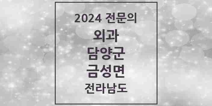 2024 금성면 외과 전문의 의원·병원 모음 1곳 | 전라남도 담양군 추천 리스트