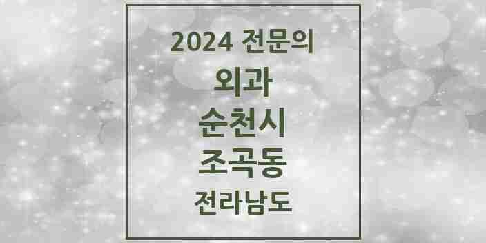 2024 조곡동 외과 전문의 의원·병원 모음 3곳 | 전라남도 순천시 추천 리스트