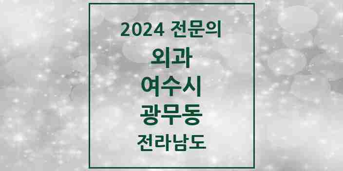 2024 광무동 외과 전문의 의원·병원 모음 | 전라남도 여수시 리스트