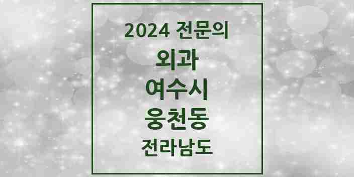 2024 웅천동 외과 전문의 의원·병원 모음 | 전라남도 여수시 리스트